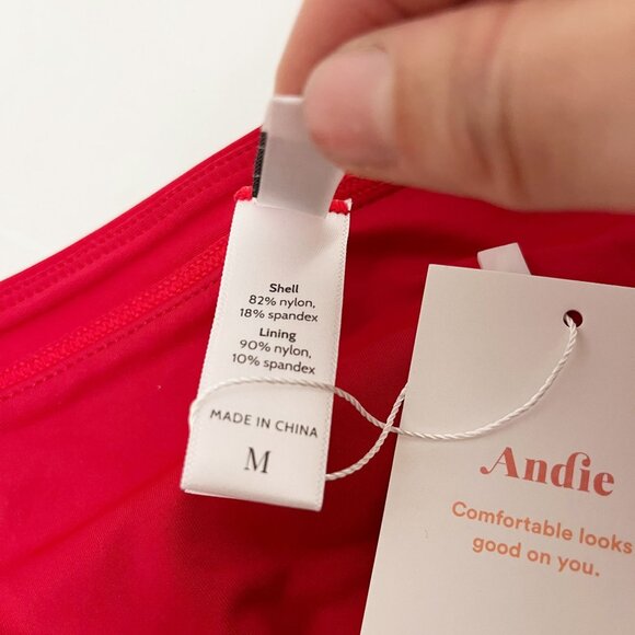 NEW Andie The Banded Cheeky Bottom in Cherry Red Bikini - Size Medium - Picture 5 of 5